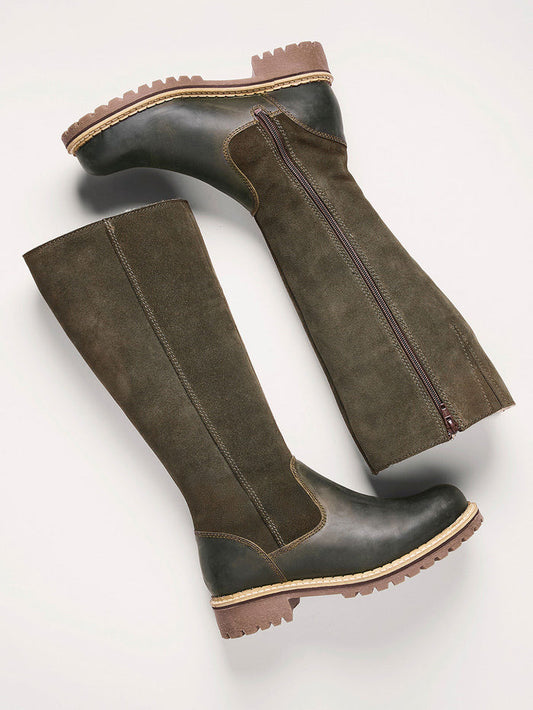 Water Resistant Sheepskin Lined Tall Boots