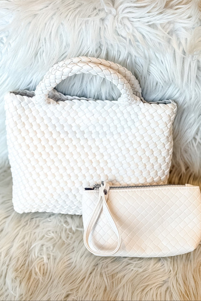 Weave Bag with Mini Weave Coin Purse, Mini Purse, Handbag, Beach Bag, Accessories, Spring Purse, Adeline Boutique, Dallas Boutique, Boutique Accessories