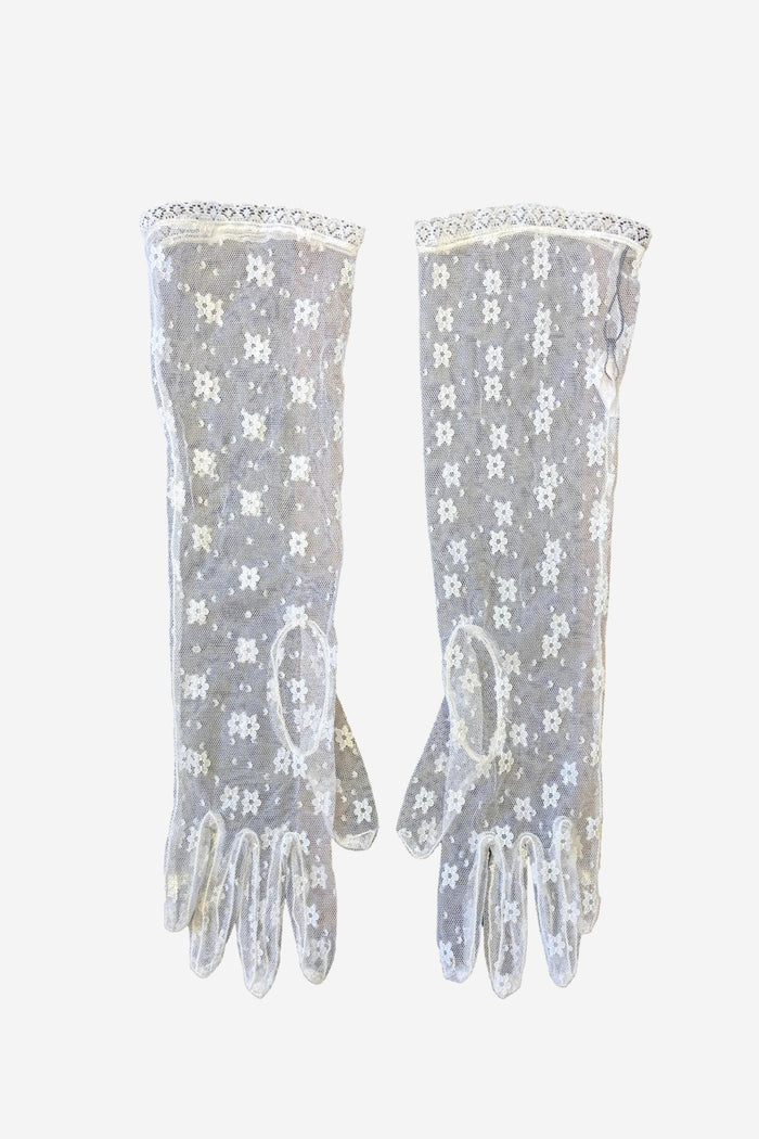 White Lace Long Gloves image 0