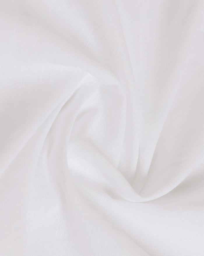 White Linen Solid Shirt - Salmon