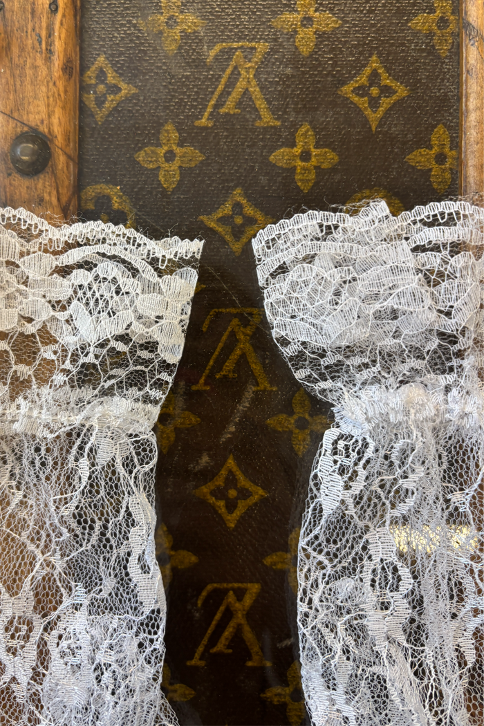 White Nylon Lace Gloves image 2