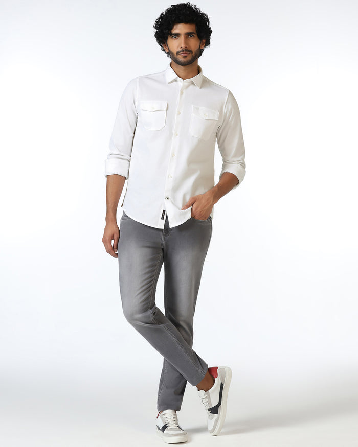 White Solid Shirt - Diaz