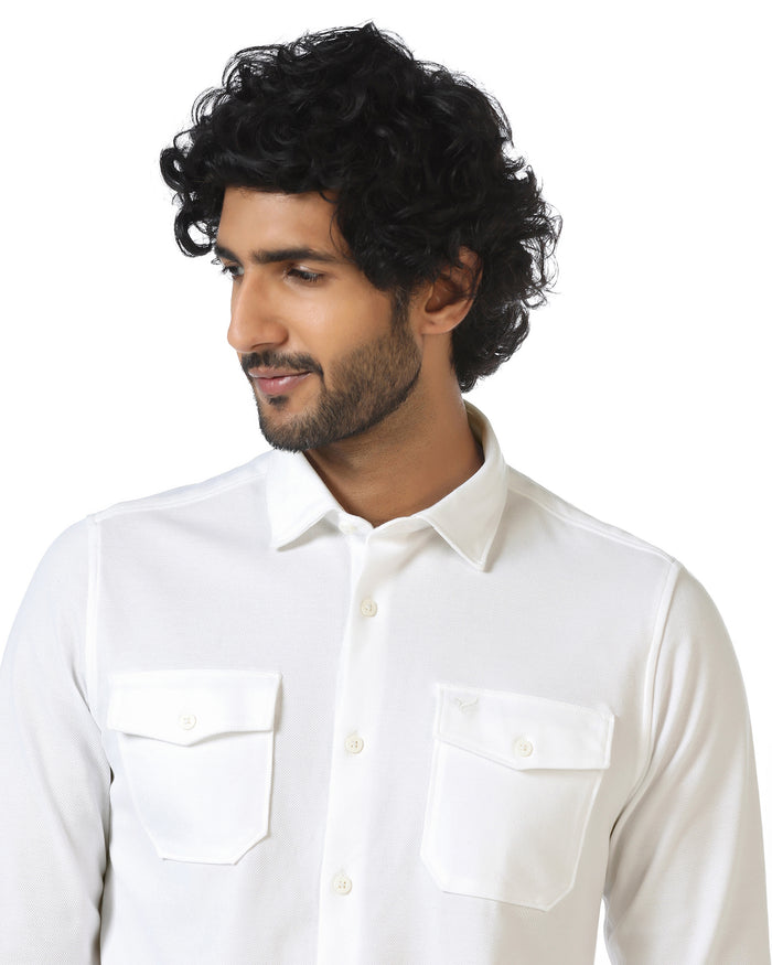 White Solid Shirt - Diaz