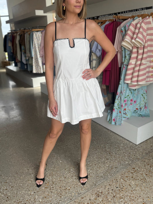 White/Black Voyage Chic Mini Dress