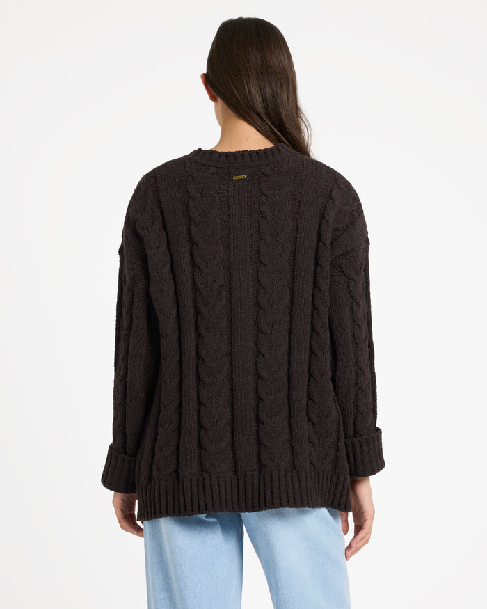 Womens Cable Cover Crew Neck