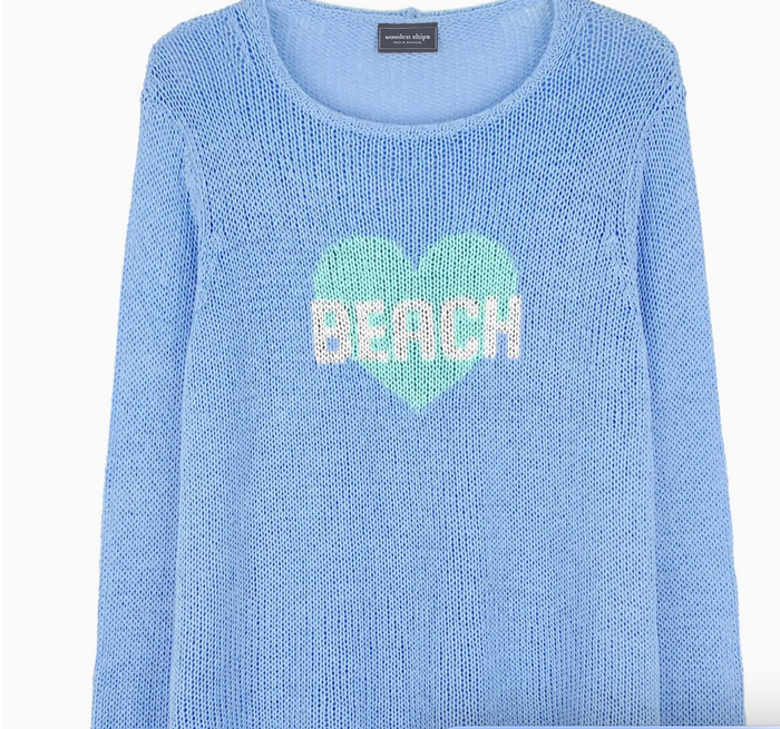 Wooden Ships Beach Heart Sweater