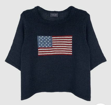 Wooden Ships Flag Half Sleeve Sweater