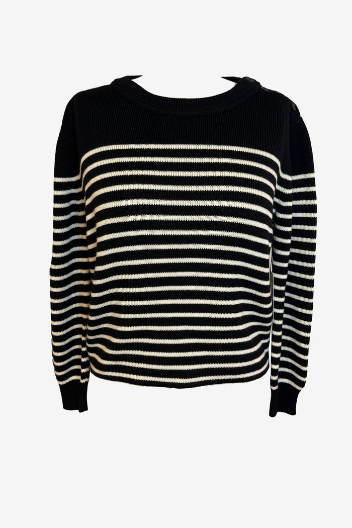 Yves Saint Laurent Black Striped Sweater