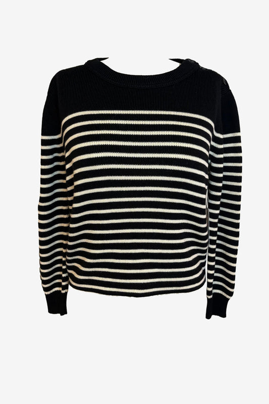 Yves Saint Laurent Black Striped Sweater