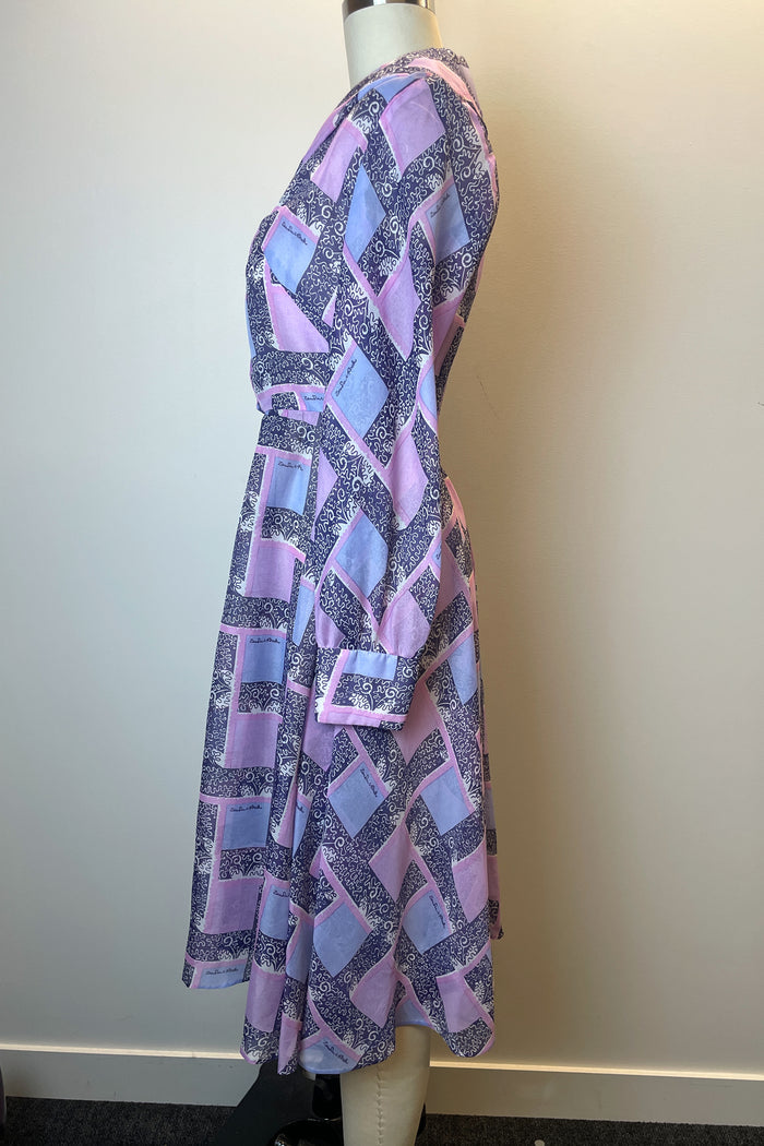 Zandra Rhodes Purple Collared Midi Dress image 1