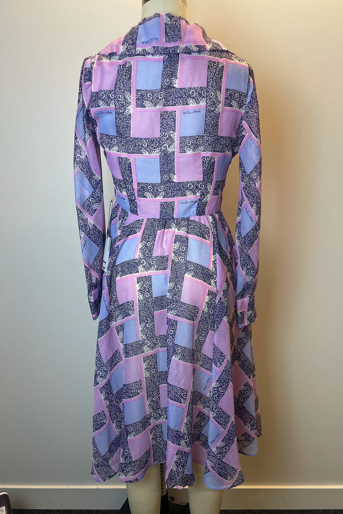 Zandra Rhodes Purple Collared Midi Dress image 2