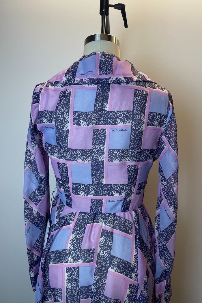 Zandra Rhodes Purple Collared Midi Dress image 5