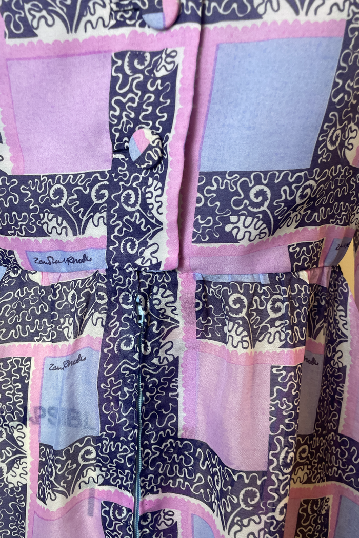 Zandra Rhodes Purple Collared Midi Dress image 6