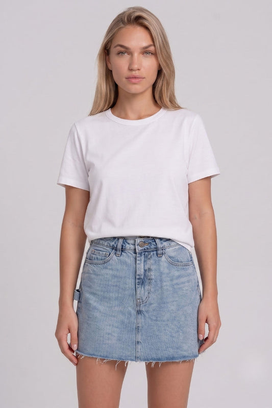 Zara Carpenter Denim Miniskirt - Light Blue