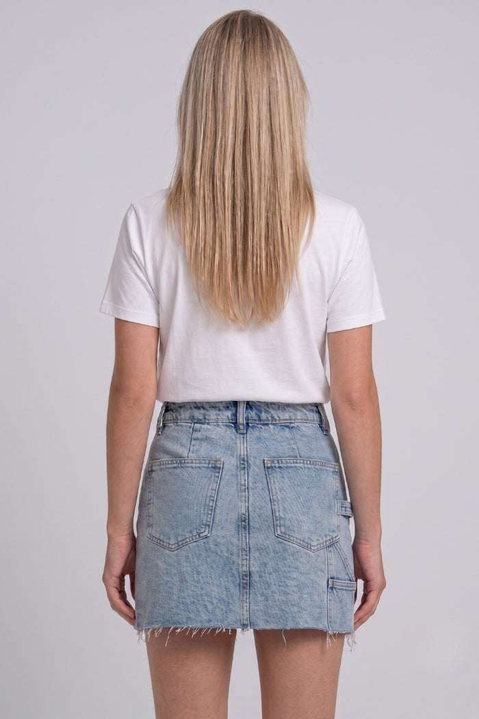 Zara Carpenter Denim Miniskirt - Light Blue