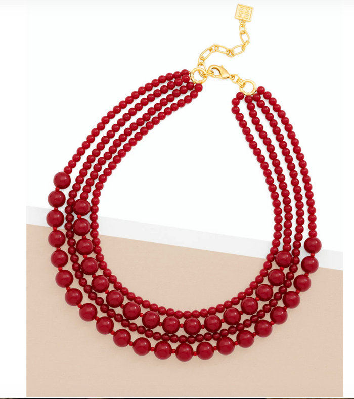 ZENZII Layered Resin Beaded Collar Necklace